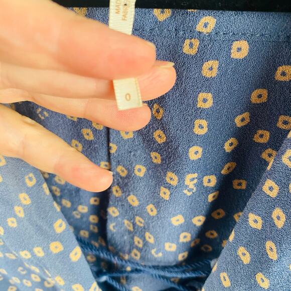 Free People Blue Lace Up Modern Kimono Dress Boho Peasant Size 0 - Picture 7 of 11